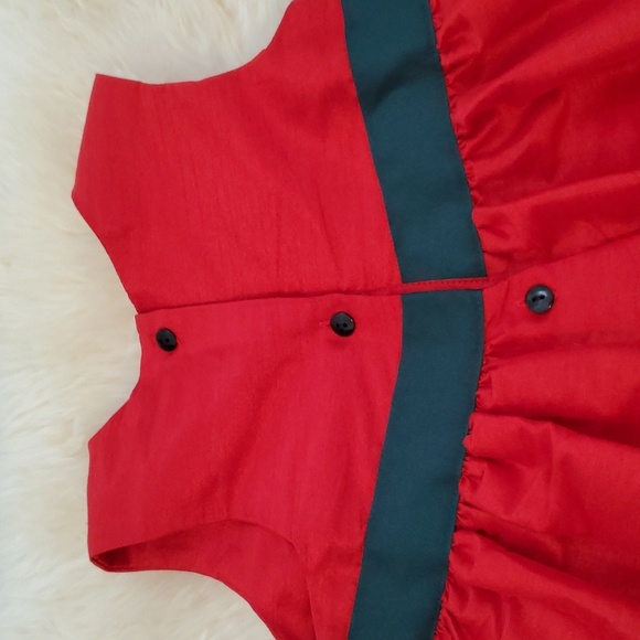 Moos Boo’s Red & Green Silk Blend Dress Size 6 - Picture 5 of 7